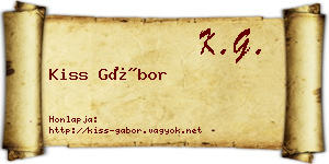 Kiss Gábor névjegykártya