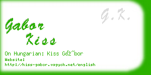 gabor kiss business card